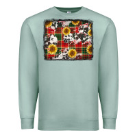 Seafoam cowhide sunflowers candy canes Premium Sweatshirt - Jasminsmagicworld