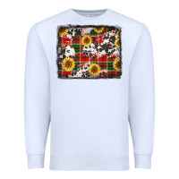White cowhide sunflowers candy canes Premium Sweatshirt - Jasminsmagicworld