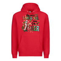 Red the most wonderful time for a beer Premium Hoodie - MaliasSmallBusiness