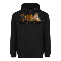 Black Peace Love Tigers Heavyweight Hoodie - LillyAllenDesigns