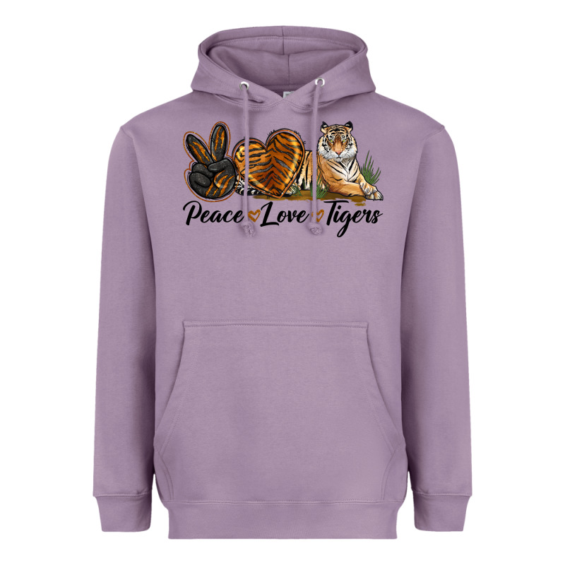 Peace Love Tigers Heavyweight Hoodie by LillyAllenDesigns | Teevron