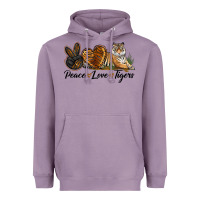 Lavender Peace Love Tigers Heavyweight Hoodie - LillyAllenDesigns