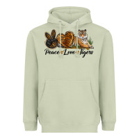 Matcha Peace Love Tigers Heavyweight Hoodie - LillyAllenDesigns
