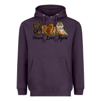 Plum Peace Love Tigers Heavyweight Hoodie - LillyAllenDesigns