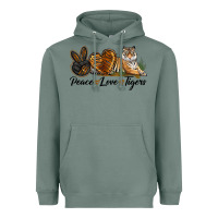 Sage Peace Love Tigers Heavyweight Hoodie - LillyAllenDesigns