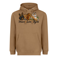 Toasted Coconut Peace Love Tigers Heavyweight Hoodie - LillyAllenDesigns