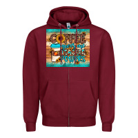 Burgundy coffee gives me teacher powers Zipper Hoodie - JahusDesignShop