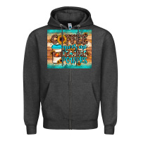 Charcoal Heather coffee gives me teacher powers Zipper Hoodie - JahusDesignShop