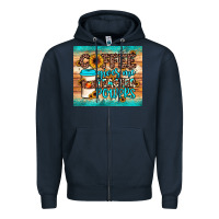 Navy coffee gives me teacher powers Zipper Hoodie - JahusDesignShop