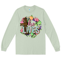 Matcha He lives Easter with flowers Long Sleeve Tee - Neo Western