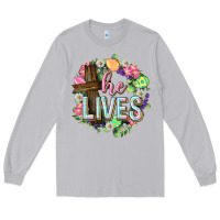 Moon Dust He lives Easter with flowers Long Sleeve Tee - Neo Western