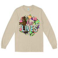 Mushroom He lives Easter with flowers Long Sleeve Tee - Neo Western