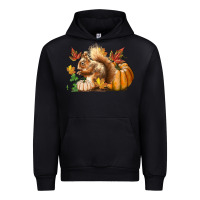 Black Fall Squirrel Urban Hoodie - LillyAllenDesigns