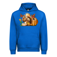 Cobalt Fall Squirrel Urban Hoodie - LillyAllenDesigns