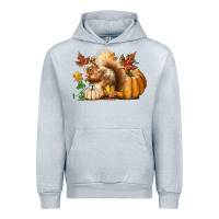 Heather Grey Fall Squirrel Urban Hoodie - LillyAllenDesigns