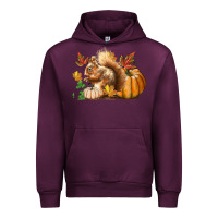 Mauve Wine Fall Squirrel Urban Hoodie - LillyAllenDesigns