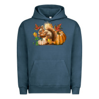 Pigment Midnight Navy Fall Squirrel Urban Hoodie - LillyAllenDesigns