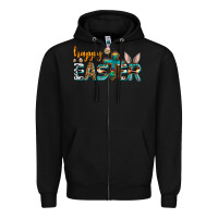 Black western happy easter Zipper Hoodie - AdoDesignShop