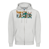 Dove Grey western happy easter Zipper Hoodie - AdoDesignShop
