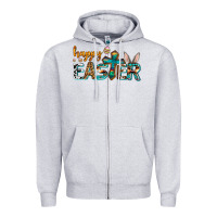 Heather Grey western happy easter Zipper Hoodie - AdoDesignShop