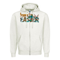 Oatmeal Heather western happy easter Zipper Hoodie - AdoDesignShop
