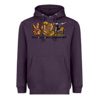 Plum Peace Love Texas Longhorn Bull Heavyweight Hoodie - LillyAllenDesigns