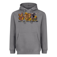 Storm Peace Love Texas Longhorn Bull Heavyweight Hoodie - LillyAllenDesigns