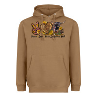 Toasted Coconut Peace Love Texas Longhorn Bull Heavyweight Hoodie - LillyAllenDesigns