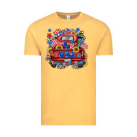 Vintage Mustard usa truck Vintage Tee - Zillion Design Studio