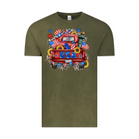 Vintage Olive usa truck Vintage Tee - Zillion Design Studio
