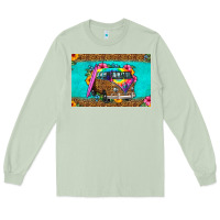 Matcha hippie van floral skinny metal can holder Long Sleeve Tee - HRA Design Shop