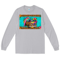 Moon Dust hippie van floral skinny metal can holder Long Sleeve Tee - HRA Design Shop
