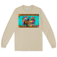 Mushroom hippie van floral skinny metal can holder Long Sleeve Tee - HRA Design Shop