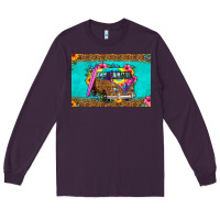 Plum hippie van floral skinny metal can holder Long Sleeve Tee - HRA Design Shop