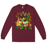 Burgundy full of holiday spirit Long Sleeve Tee - AdoDesignShop