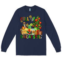 Navy full of holiday spirit Long Sleeve Tee - AdoDesignShop