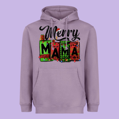 Merry Mama Christmas Heavyweight Hoodie Designed By Jasminsmagicworld
