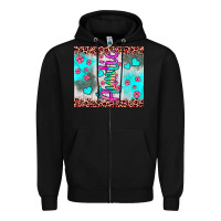 Black auntie leopard turquoise Zipper Hoodie - JahusDesignShop