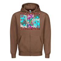 Chestnut auntie leopard turquoise Zipper Hoodie - JahusDesignShop