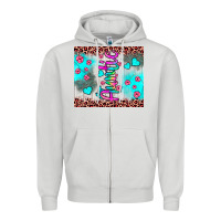 Dove Grey auntie leopard turquoise Zipper Hoodie - JahusDesignShop
