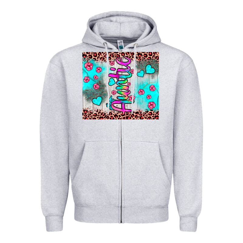 Auntie Leopard Turquoise Zipper Hoodie by JahusDesignShop | Teevron