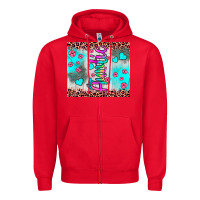 Red auntie leopard turquoise Zipper Hoodie - JahusDesignShop