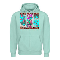 Seafoam auntie leopard turquoise Zipper Hoodie - JahusDesignShop