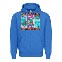 True Royal auntie leopard turquoise Zipper Hoodie - JahusDesignShop