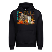 Black Hello Fall Merino Wool Sheep Urban Hoodie - LillyAllenDesigns