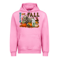 Fuchsia Pink Hello Fall Merino Wool Sheep Urban Hoodie - LillyAllenDesigns