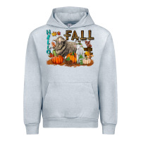 Heather Grey Hello Fall Merino Wool Sheep Urban Hoodie - LillyAllenDesigns