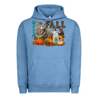 Pigment Pebble Blue Hello Fall Merino Wool Sheep Urban Hoodie - LillyAllenDesigns