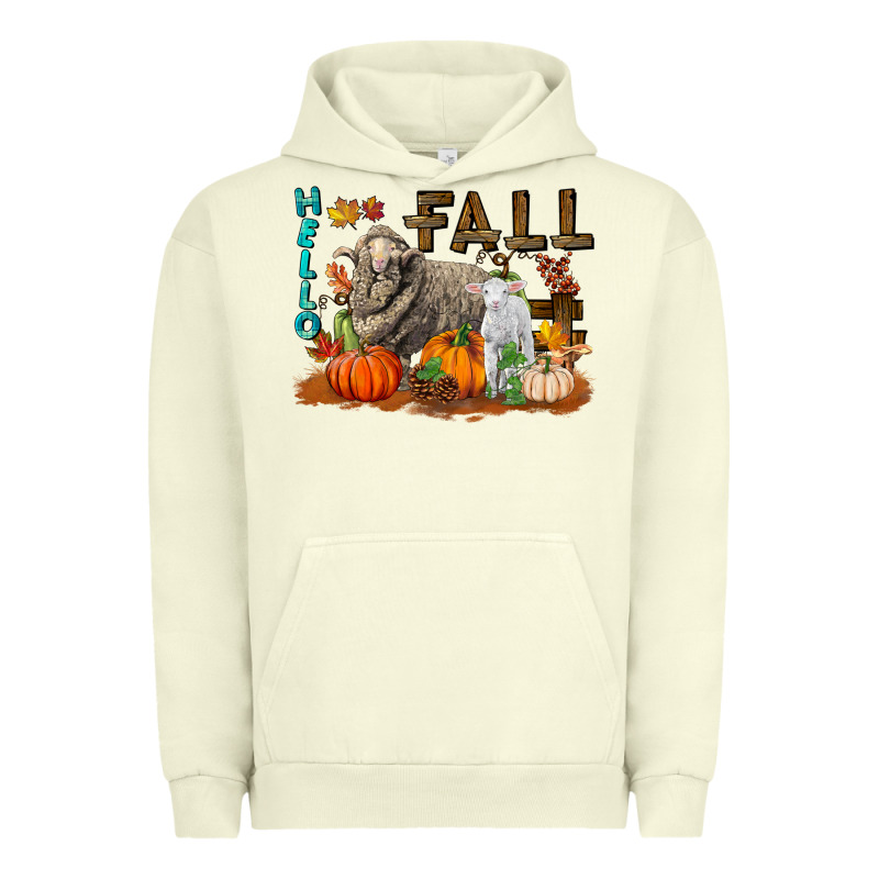Hello Fall Merino Wool Sheep Urban Hoodie by LillyAllenDesigns | Teevron