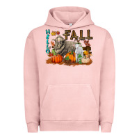 Pigment Salmon Hello Fall Merino Wool Sheep Urban Hoodie - LillyAllenDesigns